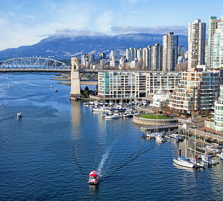 False Creek area that runs along the southern edge of downtown Vancouver, British Columbia