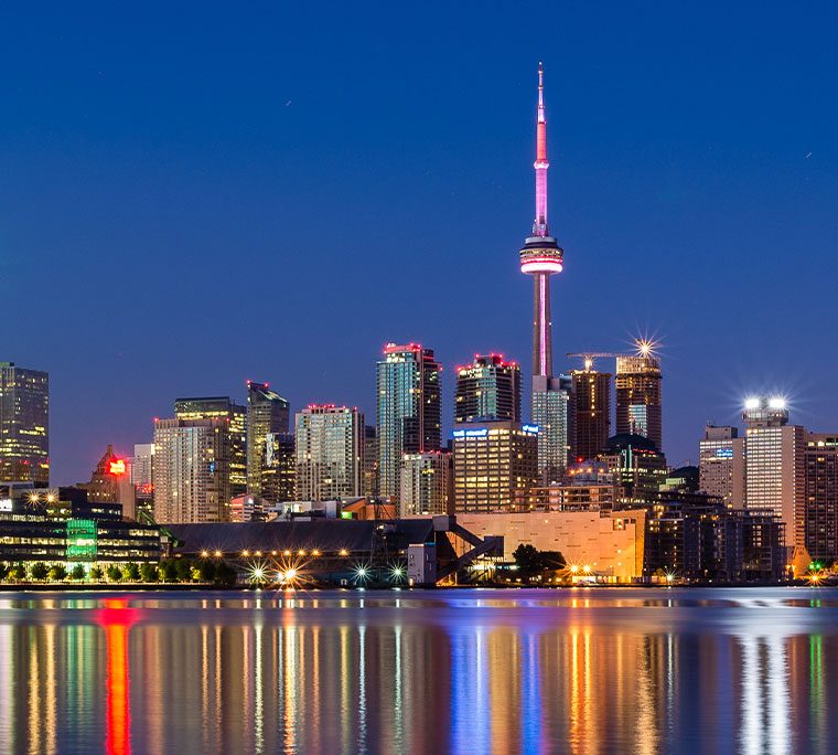 Toronto skyline at night, Ontario
