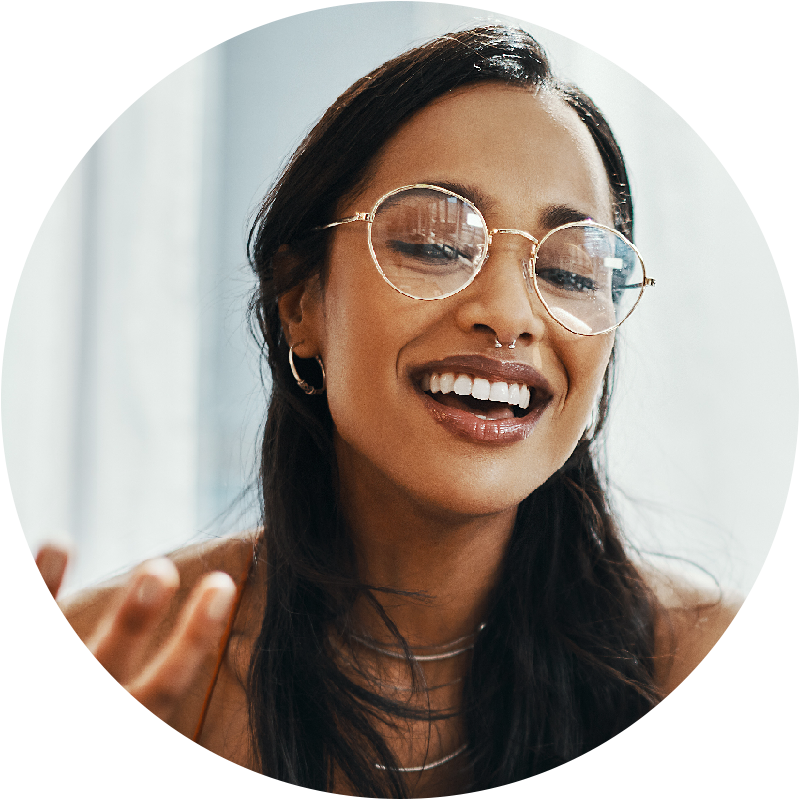 happy person eyes closed in bliss