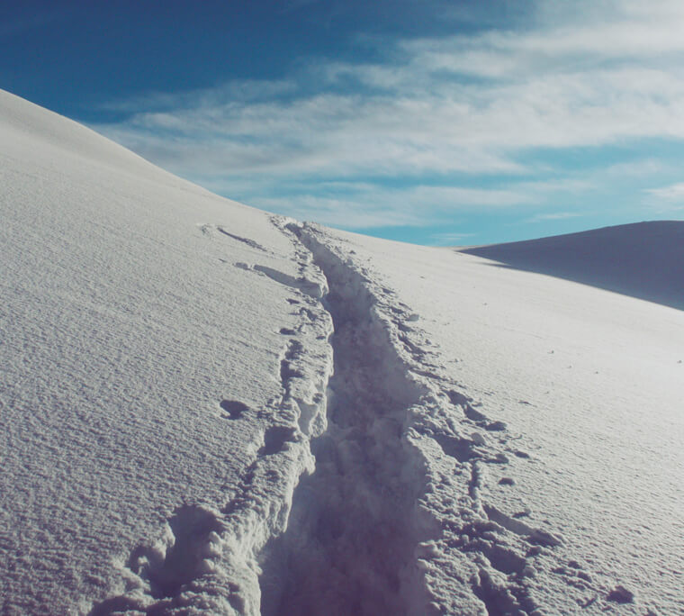 Path in deep snow