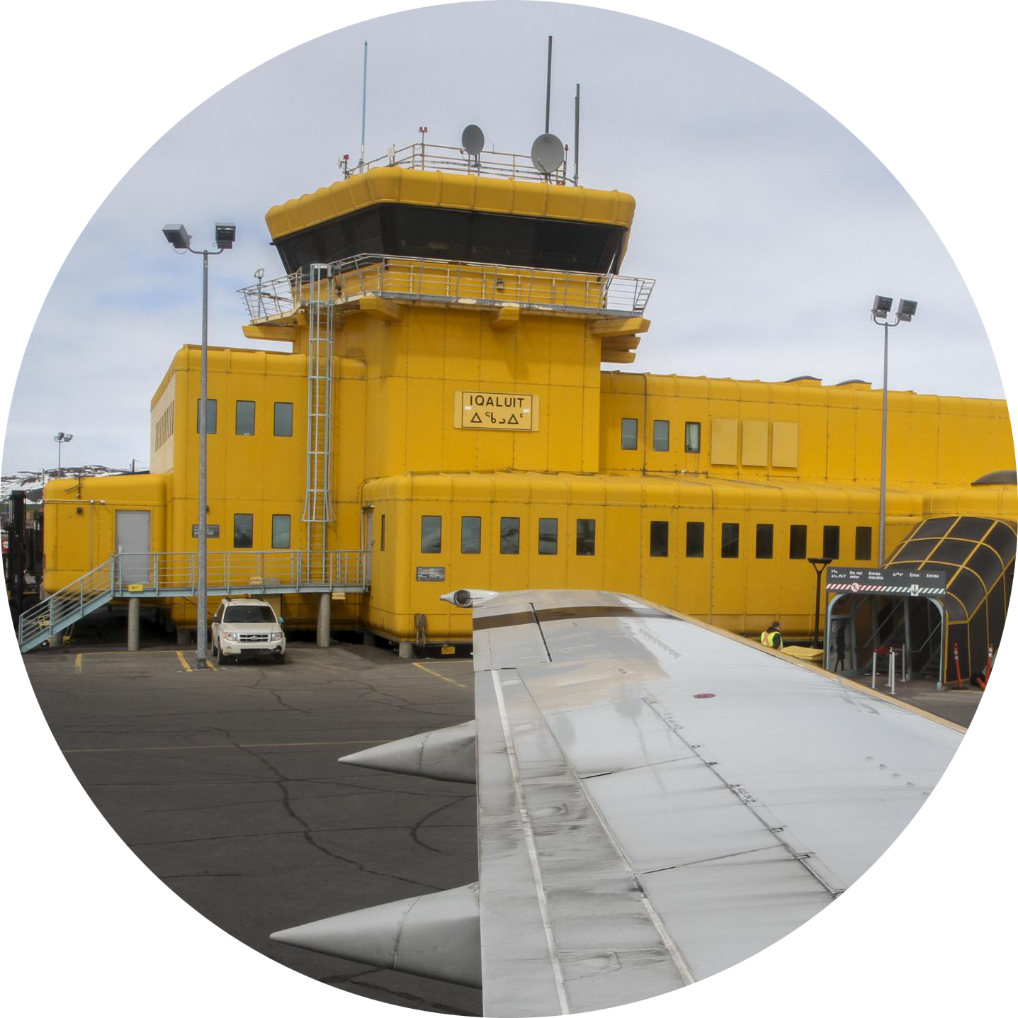Yellow Iqaluit airport building