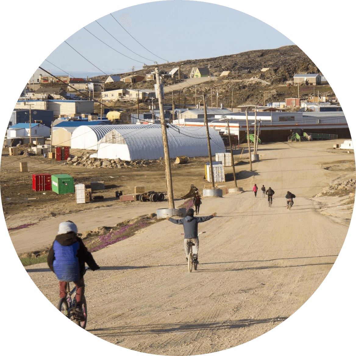 People biking on Dorset Island