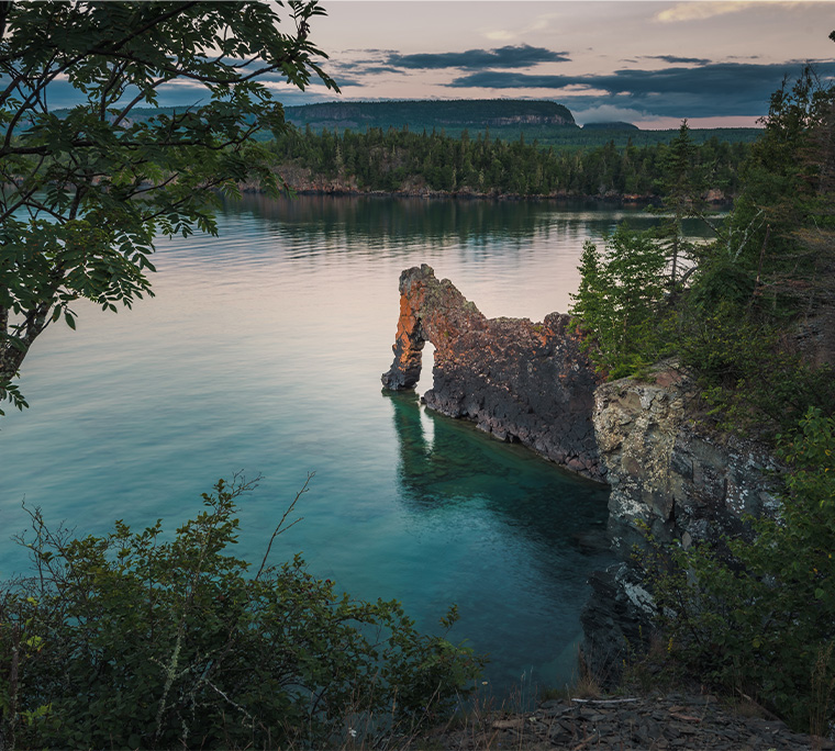 Sea Lion Rock at Sleeping Giant Provincial Park on the shore of Lake Superior near Thunder Bay, Ontario